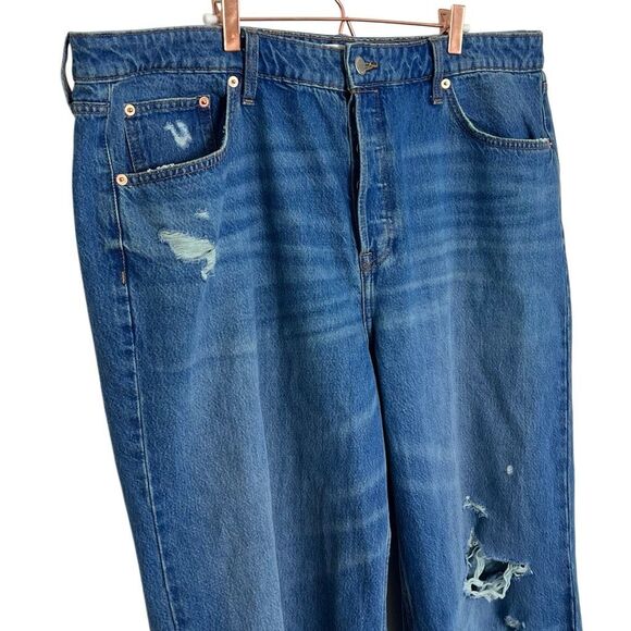 Universal Thread NWOT Mid Rise 90s Button Fly Distressed Baggy Jeans Blue Sz 18 - Picture 2 of 9